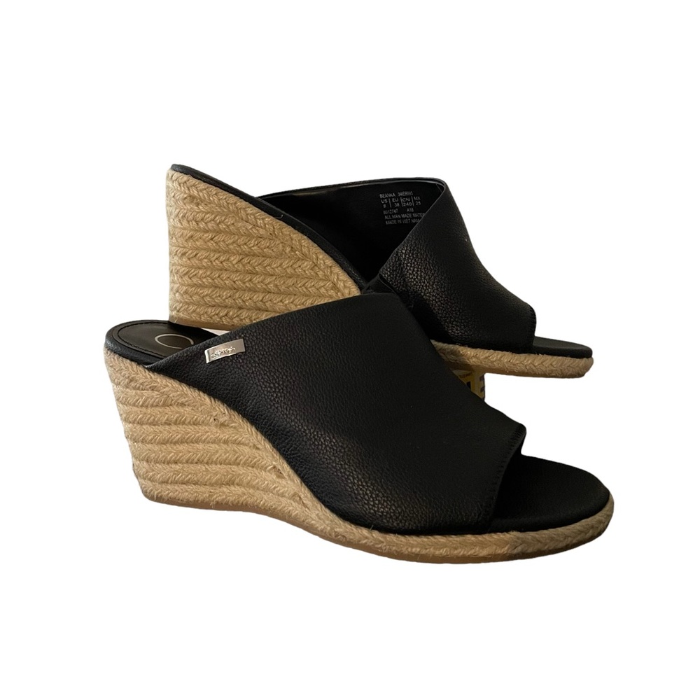 Calvin Klein Womens Beanka Espadrille Wedge Sandels Size 8 Black